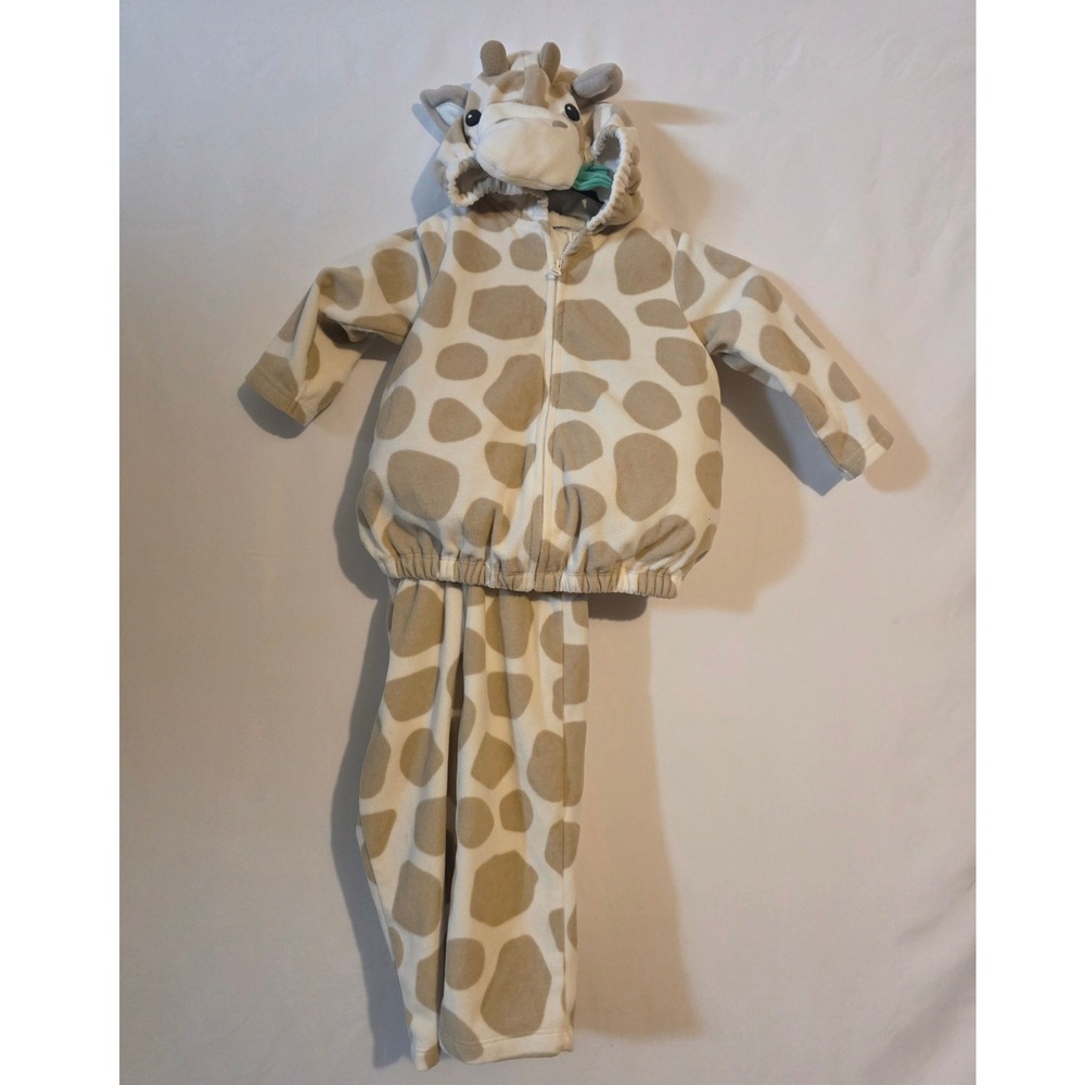 Carters Baby Giraffe Fleece Halloween Costume Set 18M Cream Tan 2 Piece Animal